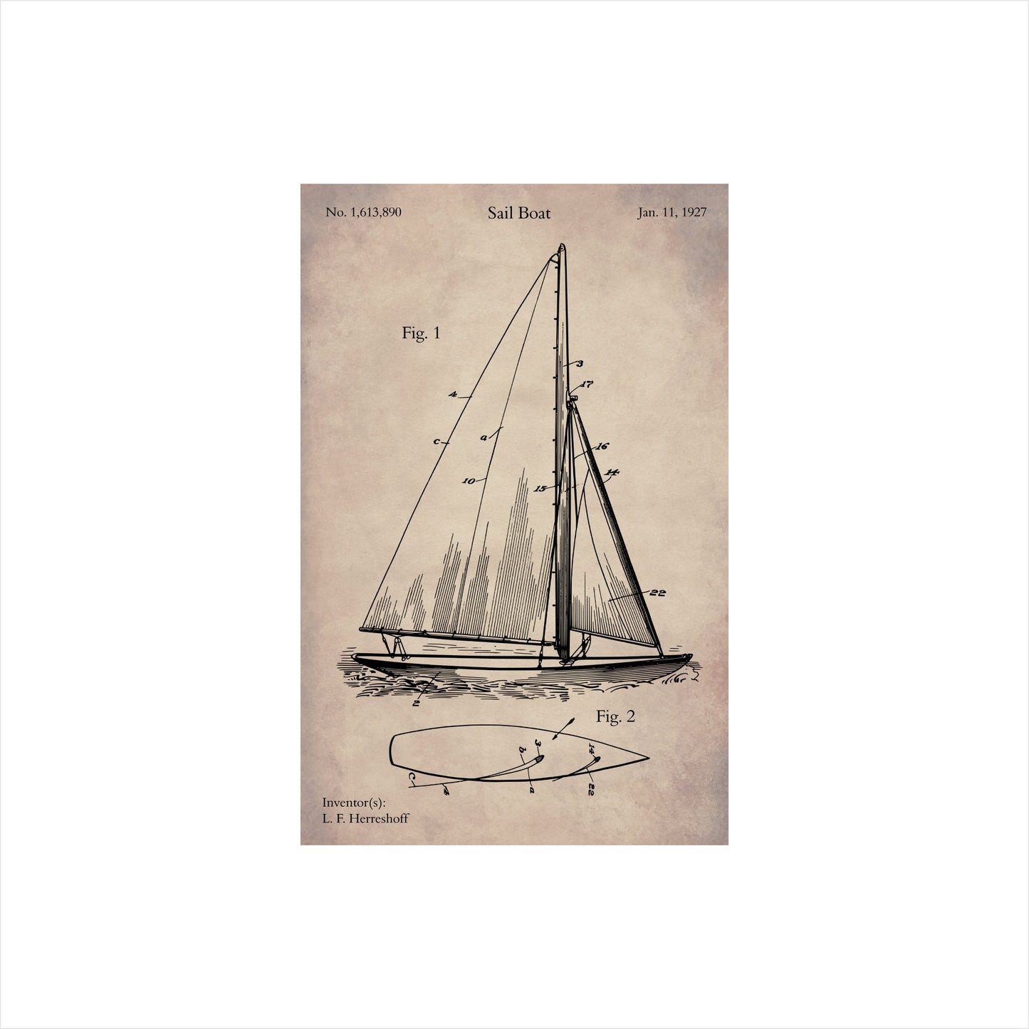 Sailboat Patent Art Print
