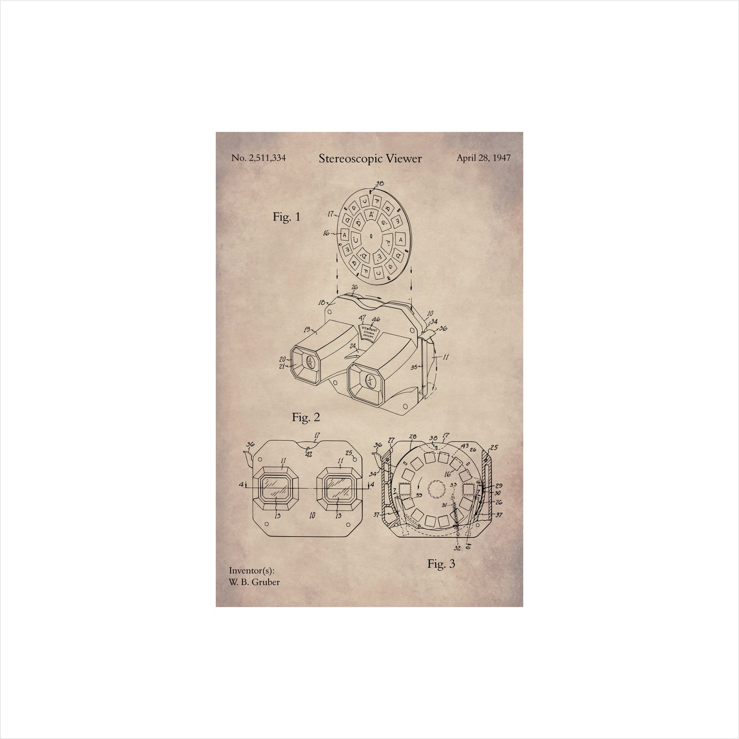 Retro Toy View-Master Patent Art Print