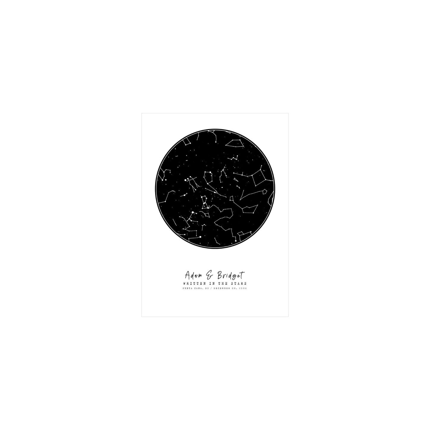 Personalized Map of the Stars Print