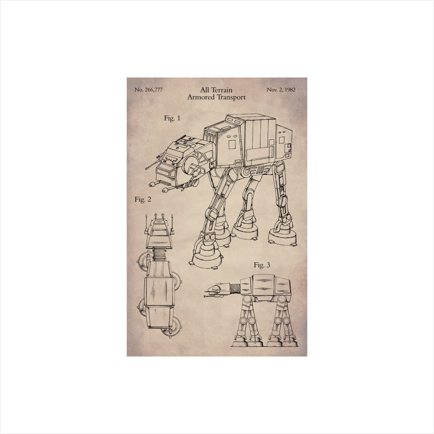 All Terrain Armored Transport AT-AT Patent Art Print