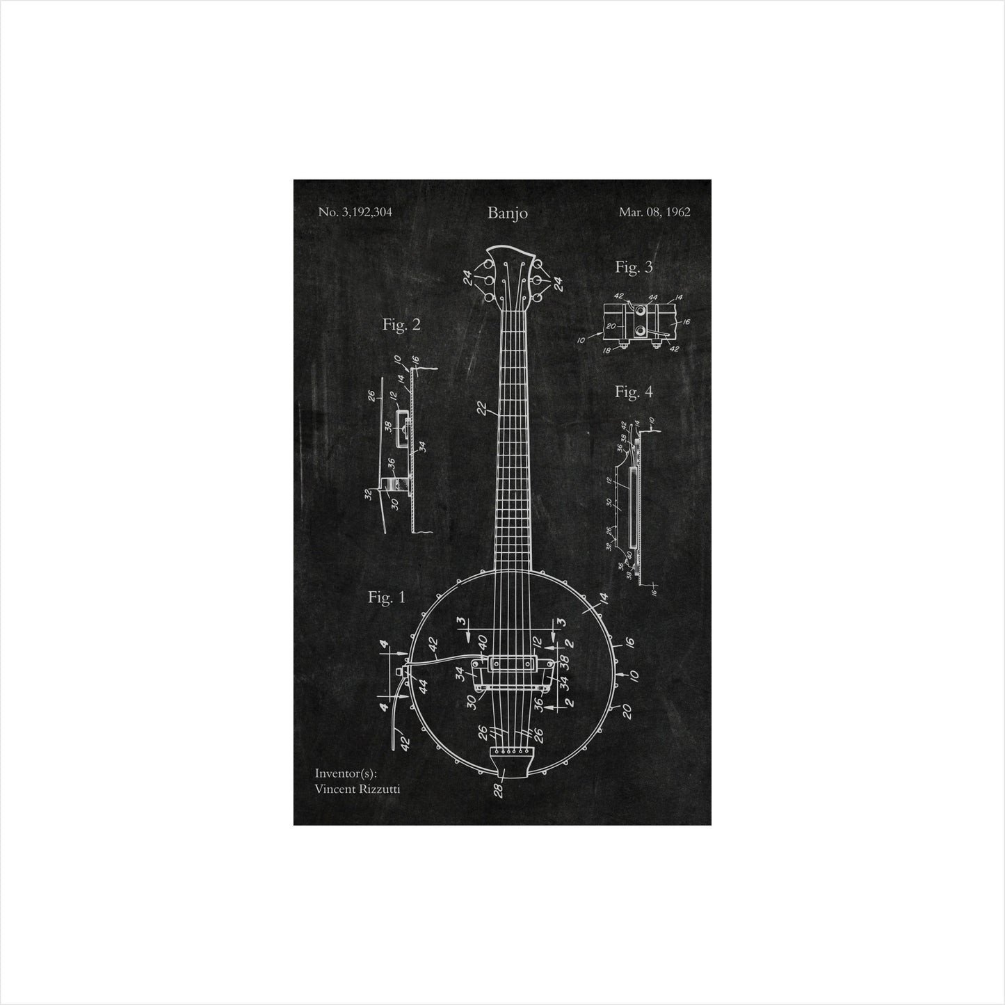 Banjo Patent Art Print