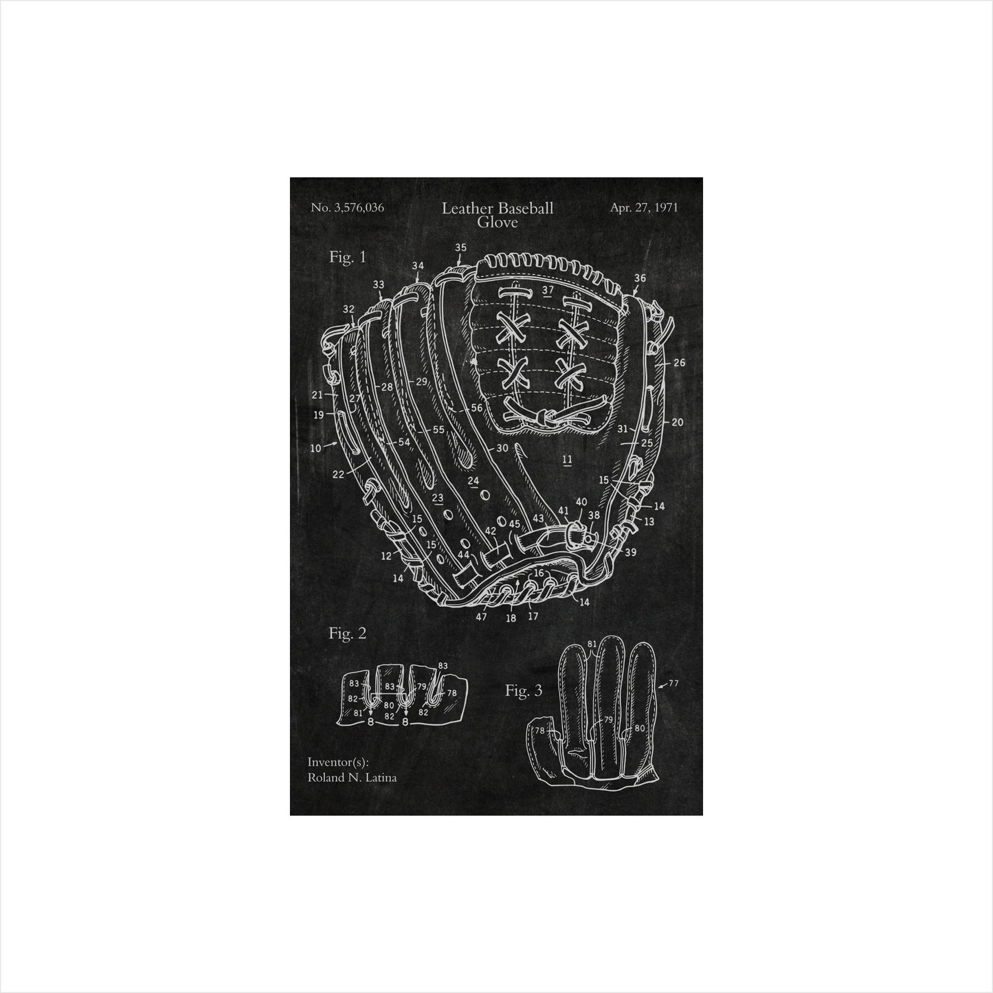 Baseball Glove Patent Art Print