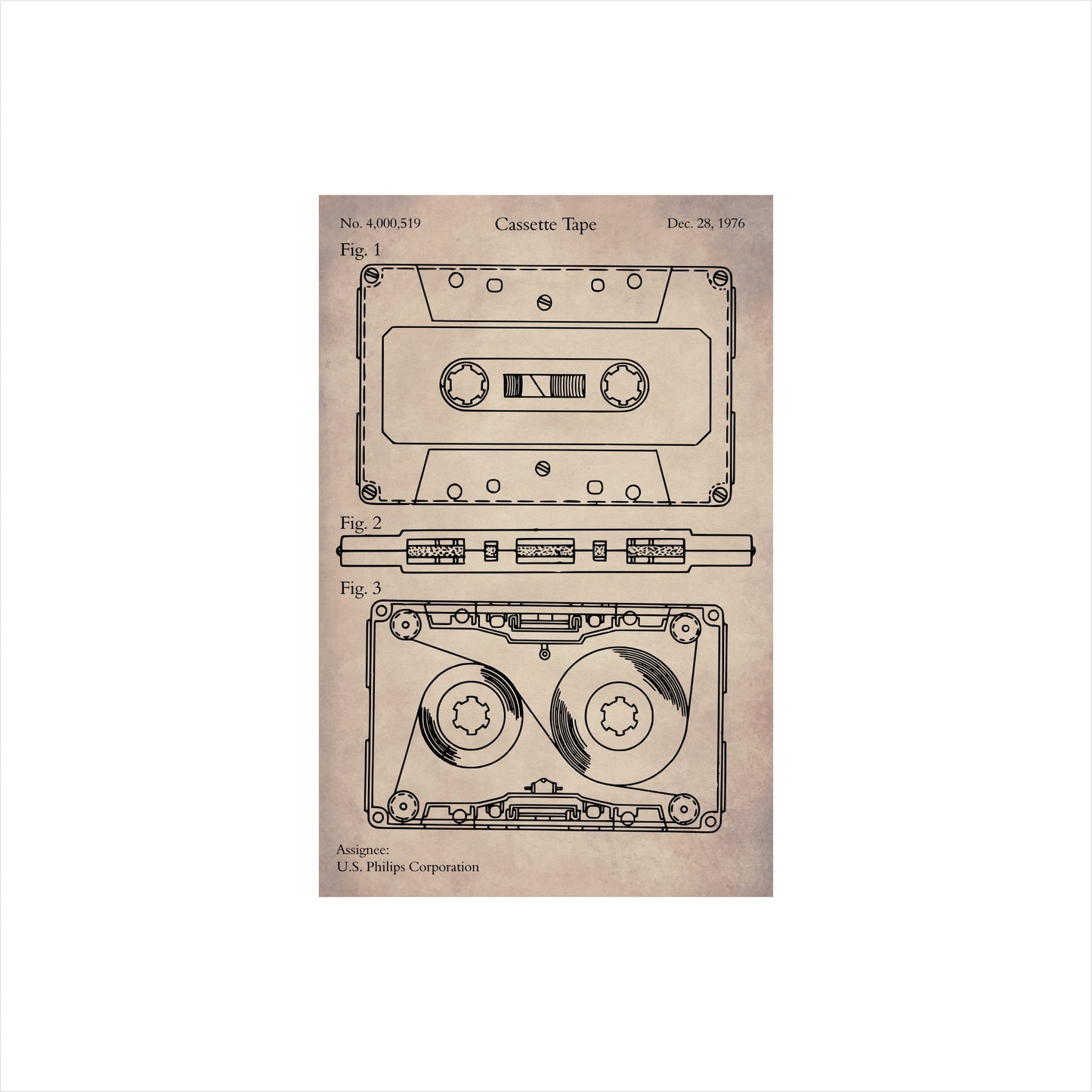 Cassette Tape Patent Art Print