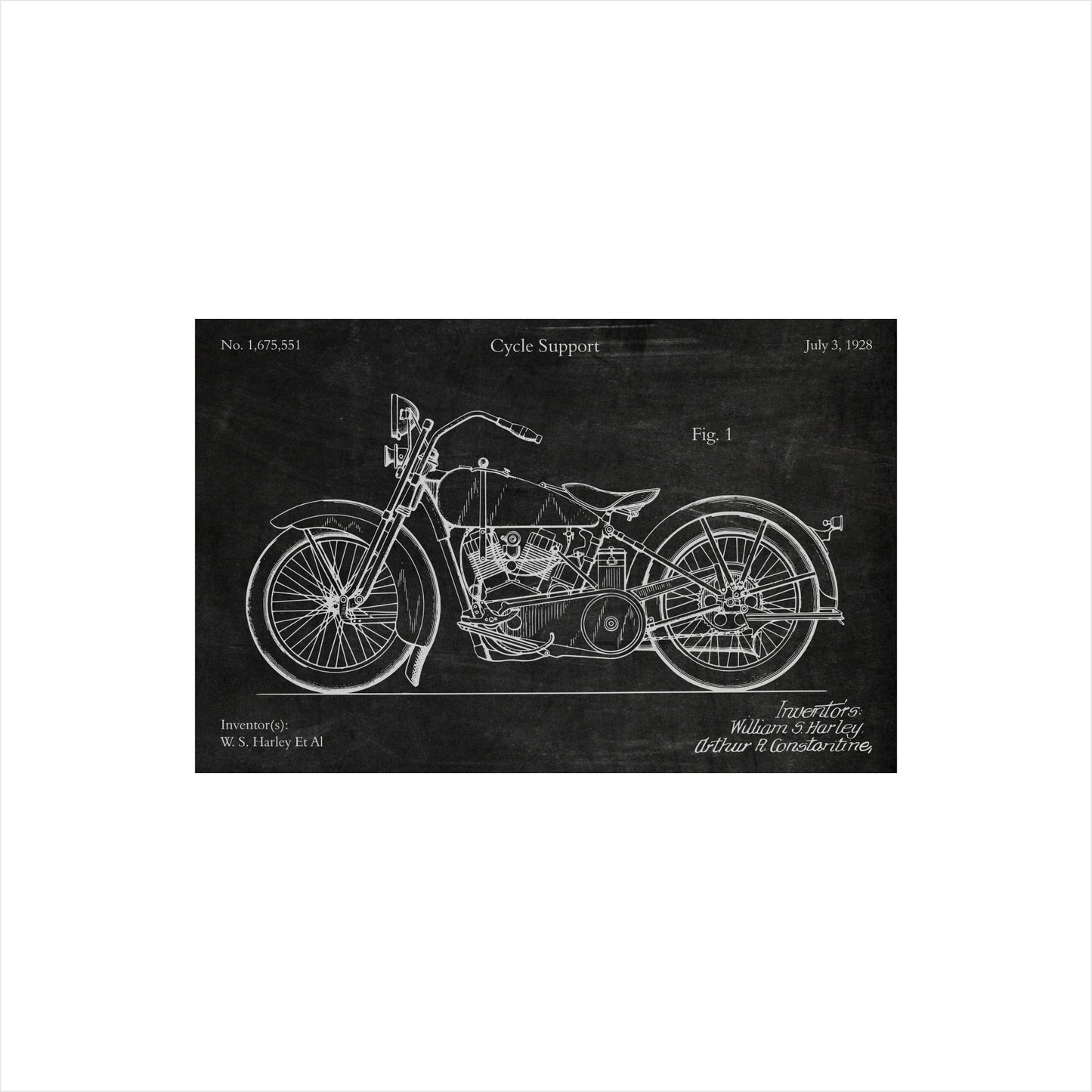 Harley Davidson Motorcycle Patent Art Print