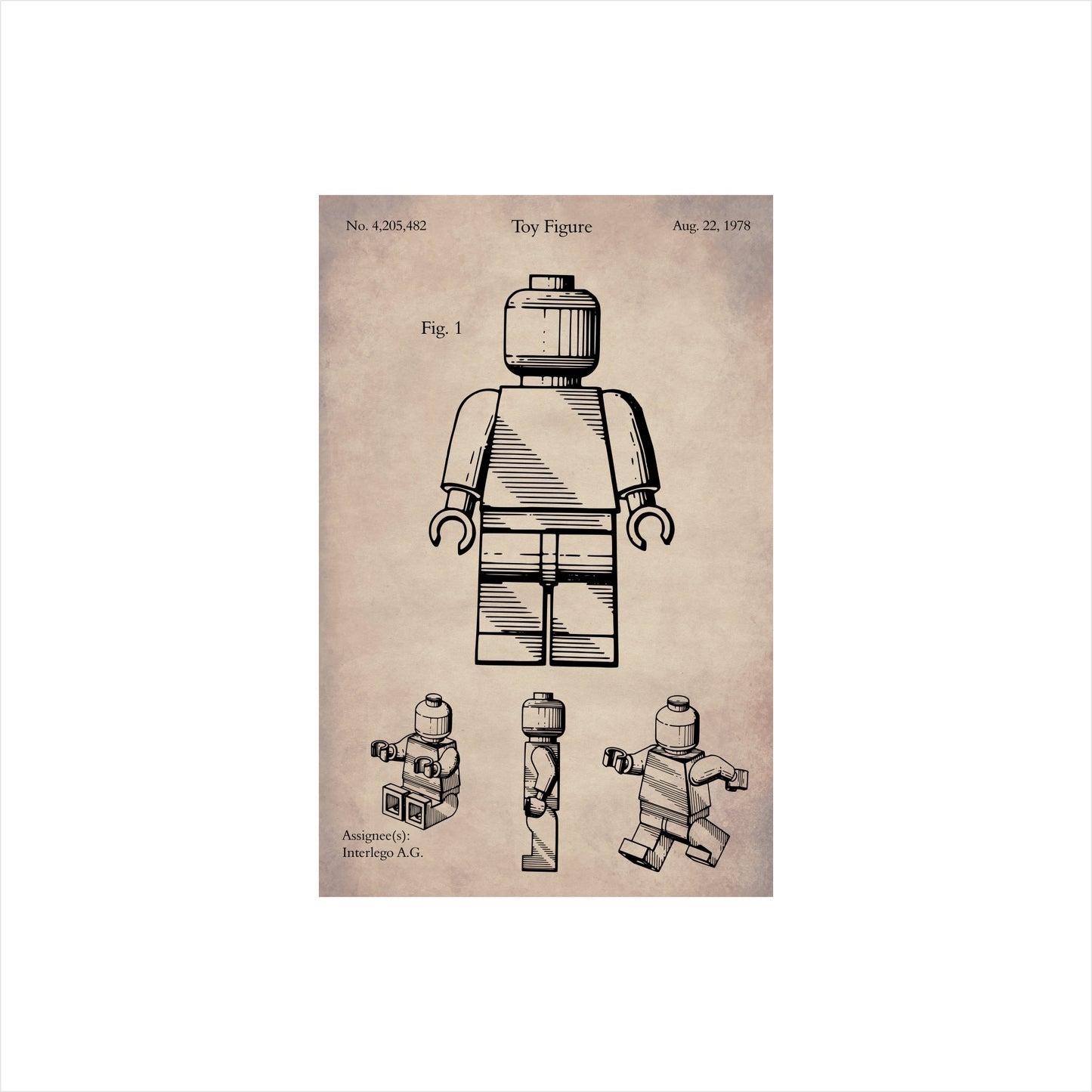 Lego Figure Patent Art Print