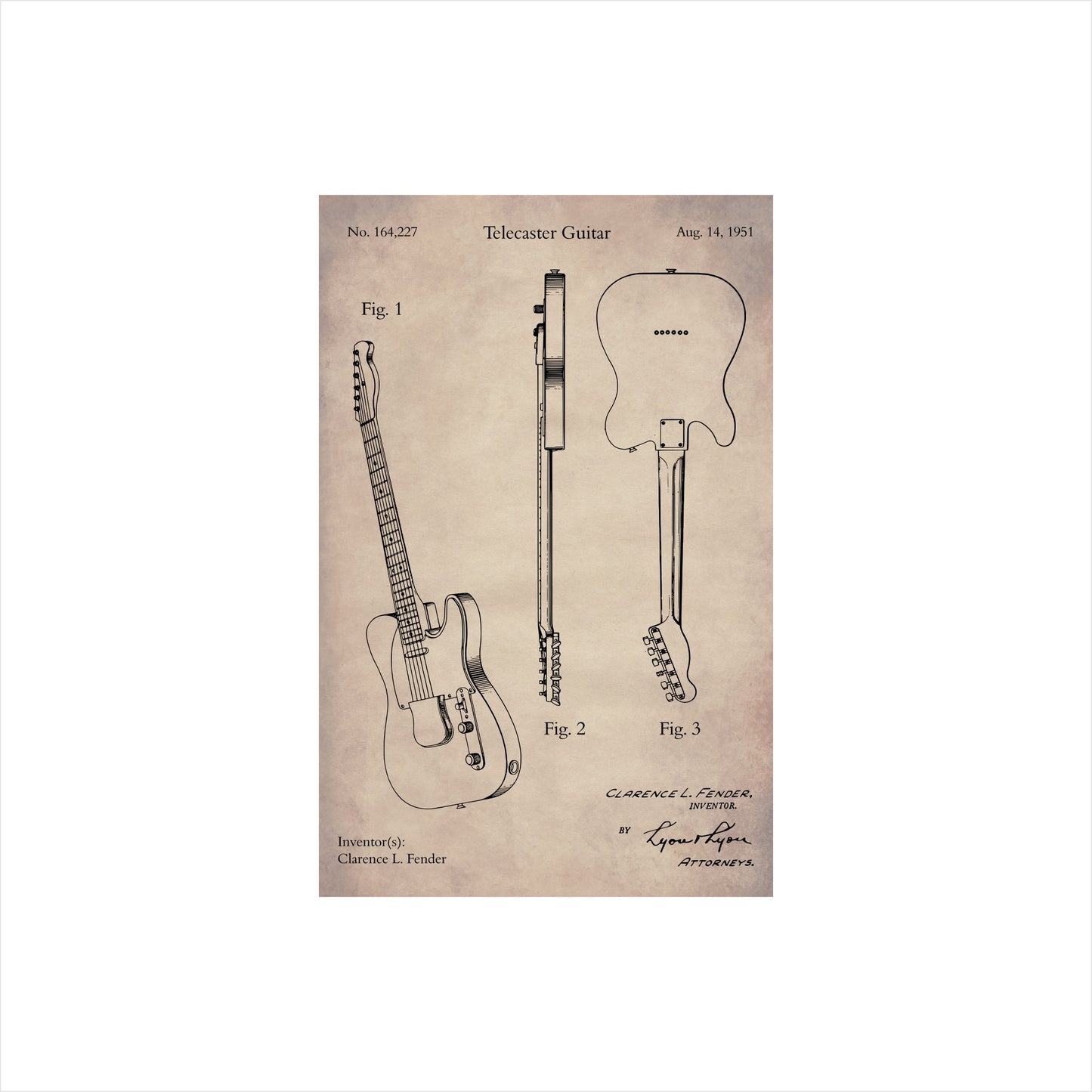 Telecaster Guitar Patent Art Print